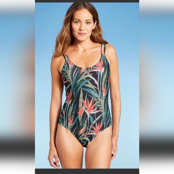 Kona Sol Target One Piece Hawaiian Floral Swimsuit Women's XL Bird of paradise - Picture 1 of 13